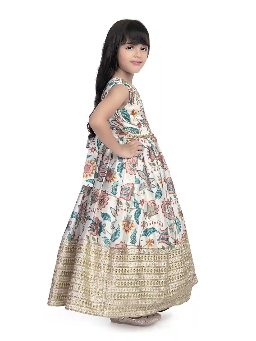 Betty Cream Colored Viscose Fabric Stitched Gown - 5-6 Yrs