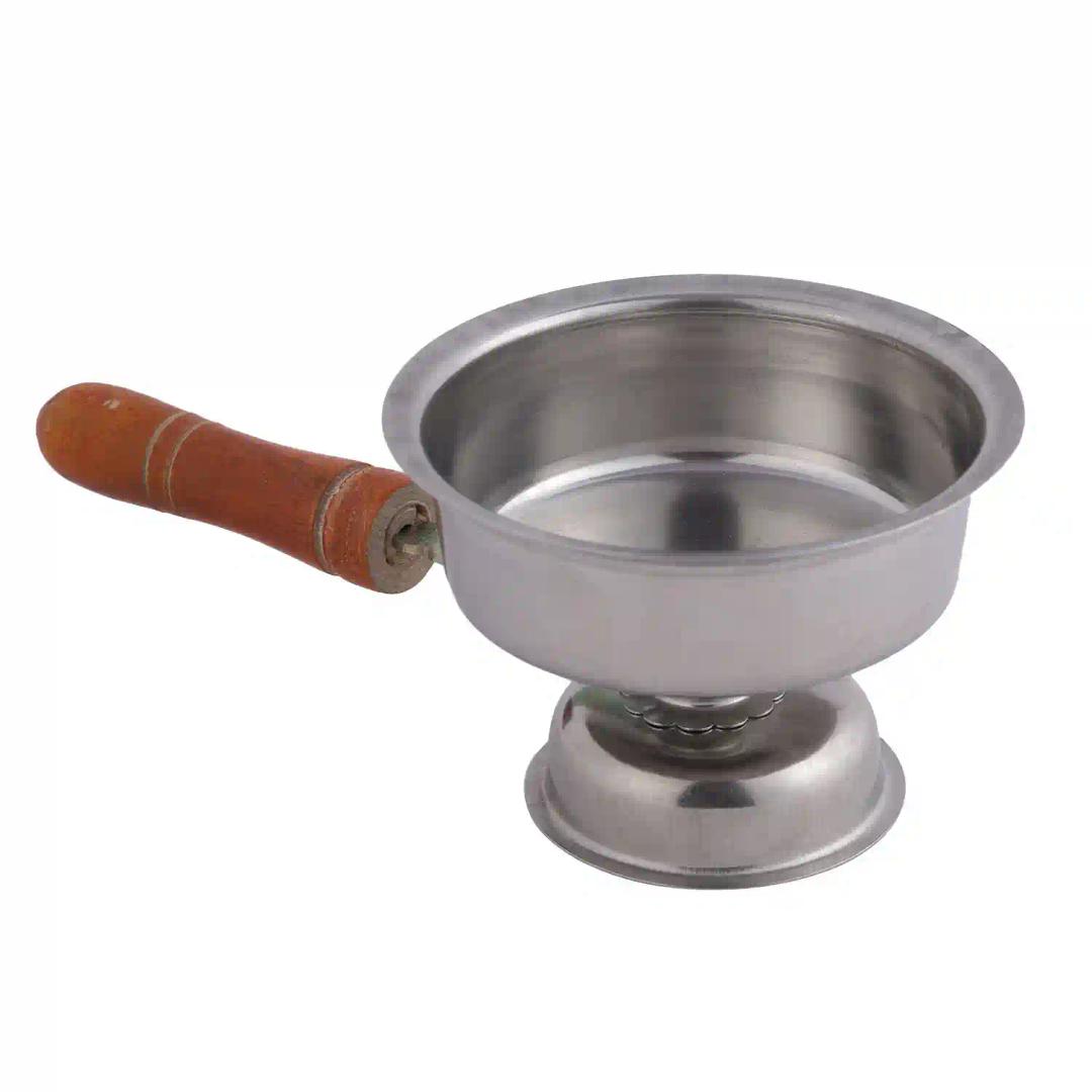 HAZEL Dhoop Dani with Handle | Stainless Steel Dhup Dani for Puja | Camphor Diffuser Burner Kapur Dani for Pooja | Incense Loban Dhoop Burner (11 x 6.5 cm)