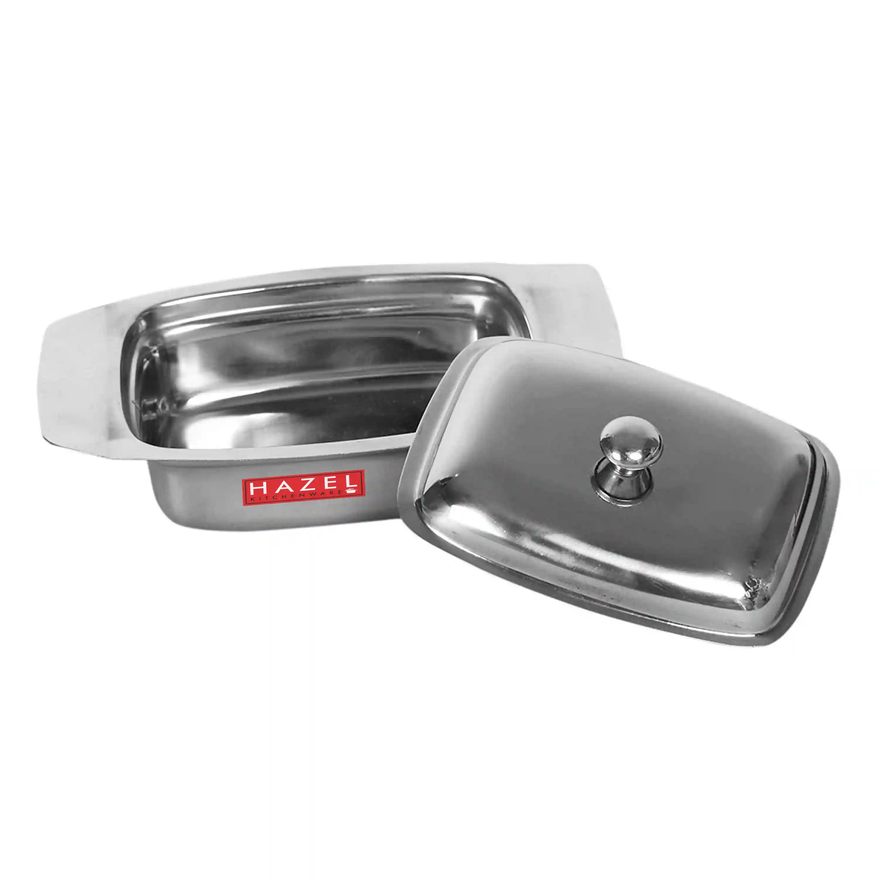 HAZEL Stainless Steel Butter Box with Lid | Butter Dish with Cover | Butter Storage Box for Storing Butter