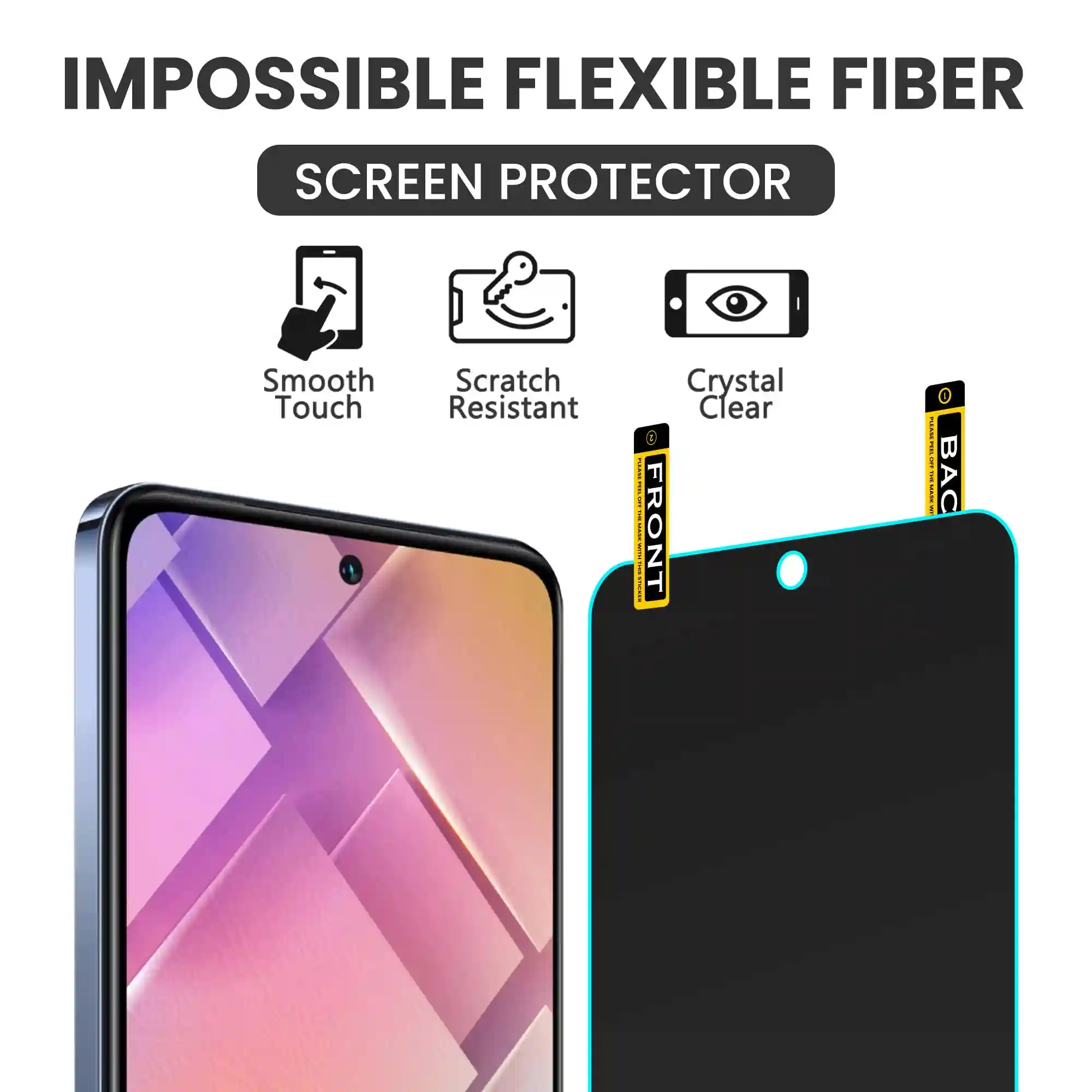 FIRST MART Screen Protector for Vivo Y200e 5G - Impossible Fiber Case Friendly Screen Protection & Installation Kit (Gaming Clear)