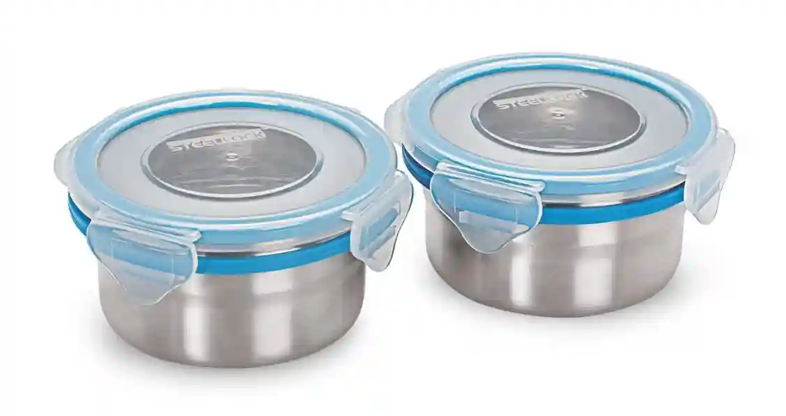 STEELLOCK Lunch Box, Stainless Steel Containers, Leak Proof with BPA Free Air Tight Lids, Fabric Jacket (400ml)