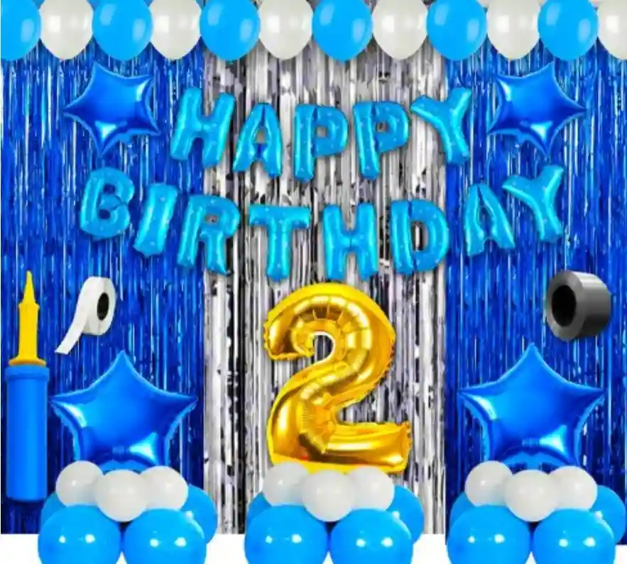 TrendzyKart 2nd Birthday Decoration Items For Boys (Multicolor)