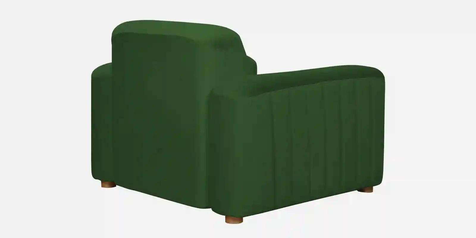 Pine Wood Polyester Fabric Green 1 - Seater Sofa