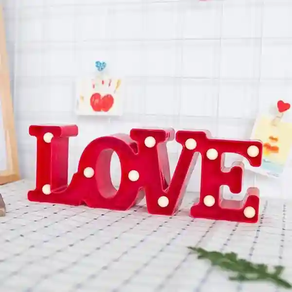 kunya 3D LED Table Love Marquee Indoor Night Light Lamp for Home Decoration, Birthday, Party Candle