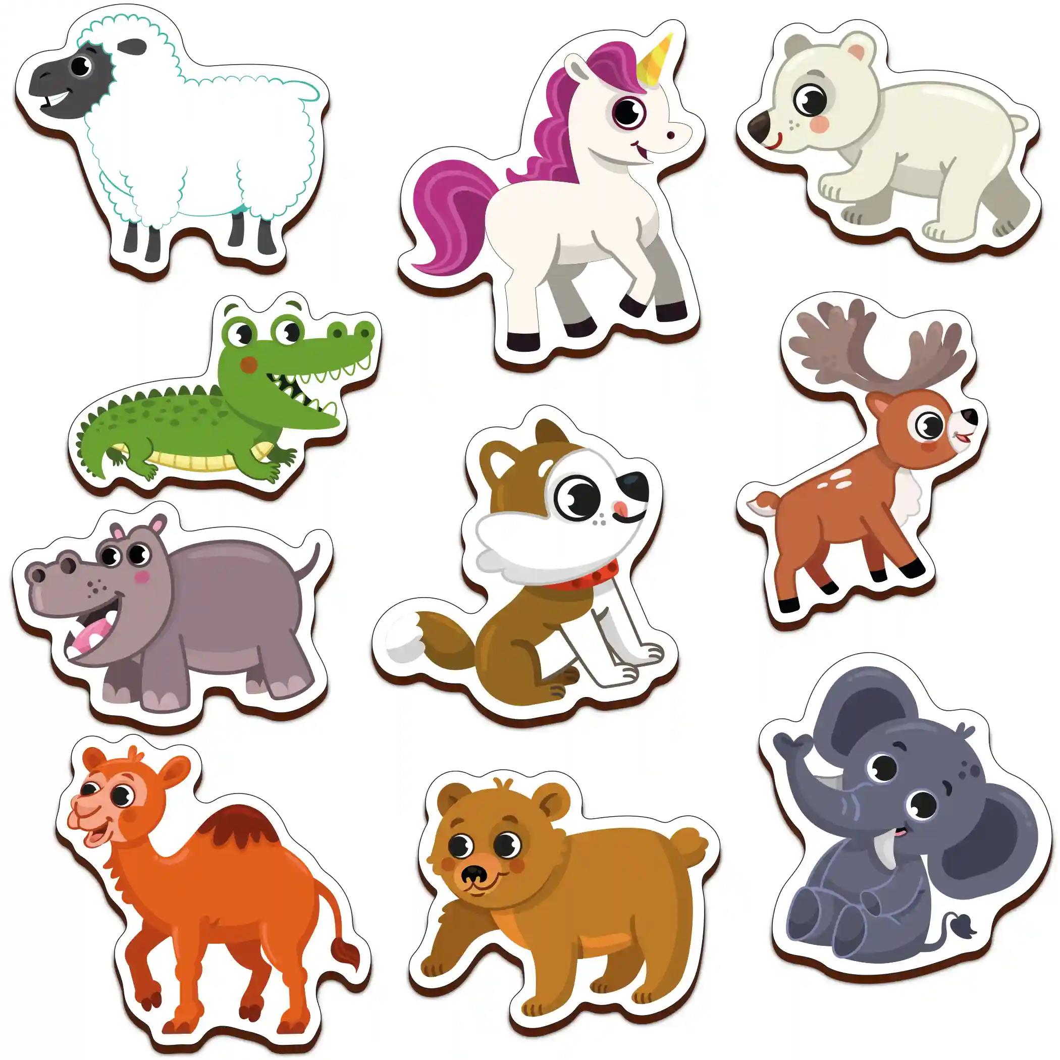 Mini Leaves Animals Wooden Fridge Magnets Cut Outs