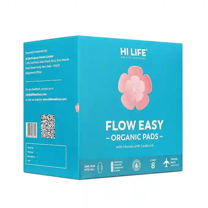 Hi Life Flow Easy Organic Period Pads Size - XL - Pack of 1