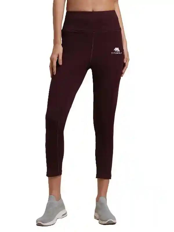 VITAWOLF Women's Tight Gym Wear with Two Side Pocket | Track Pants Ideal for Active Wear, Yoga and Workout | Stretchable Gym Pants for Women