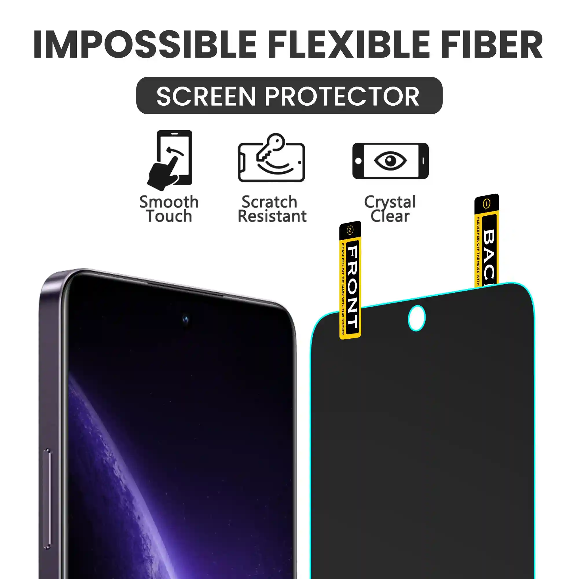 FIRST MART Matte Screen Protector for Realme Narzo 60X 5G (6.72 Inch) Crystal Clear Impossible Fiber Case Friendly Protection with Easy Installation Kit| Matte Fiber