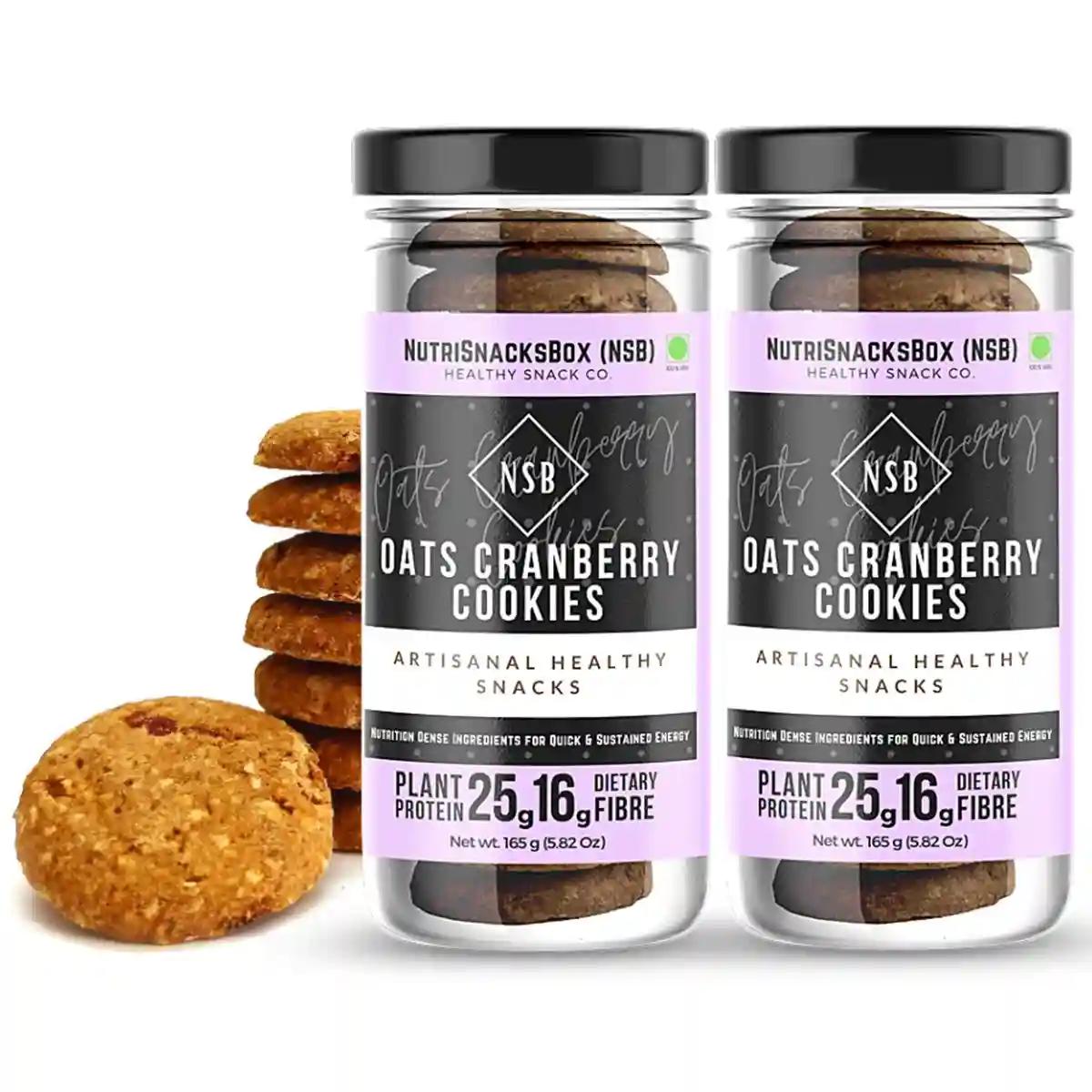 Nutrisnacksbox Oats & Cranberry Protein Cookies Gift Box I Corporate Gifts | Healthy Oatmeal Cookies For Diet | Premium Gift Hamper | Protein & Fiber Rich Cookies I New Year Gift Box I Christmas Gift Hamper I Gifts For Xmas