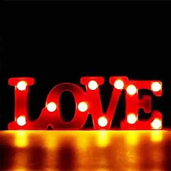 kunya 3D LED Table Love Marquee Indoor Night Light Lamp for Home Decoration, Birthday, Party Candle