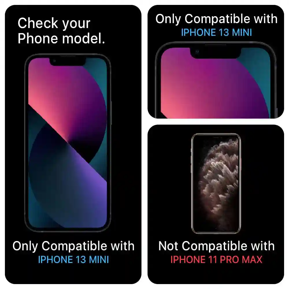 FIRST MART Front and Back Tempered Glass for iPhone 13 Mini (5.42 Inch) Impossible Fiber Case Friendly Screen Protection & Installation Kit | Front and Back Crystal Clear Guard