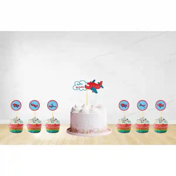 Aeroplane Theme Cupcake Topper