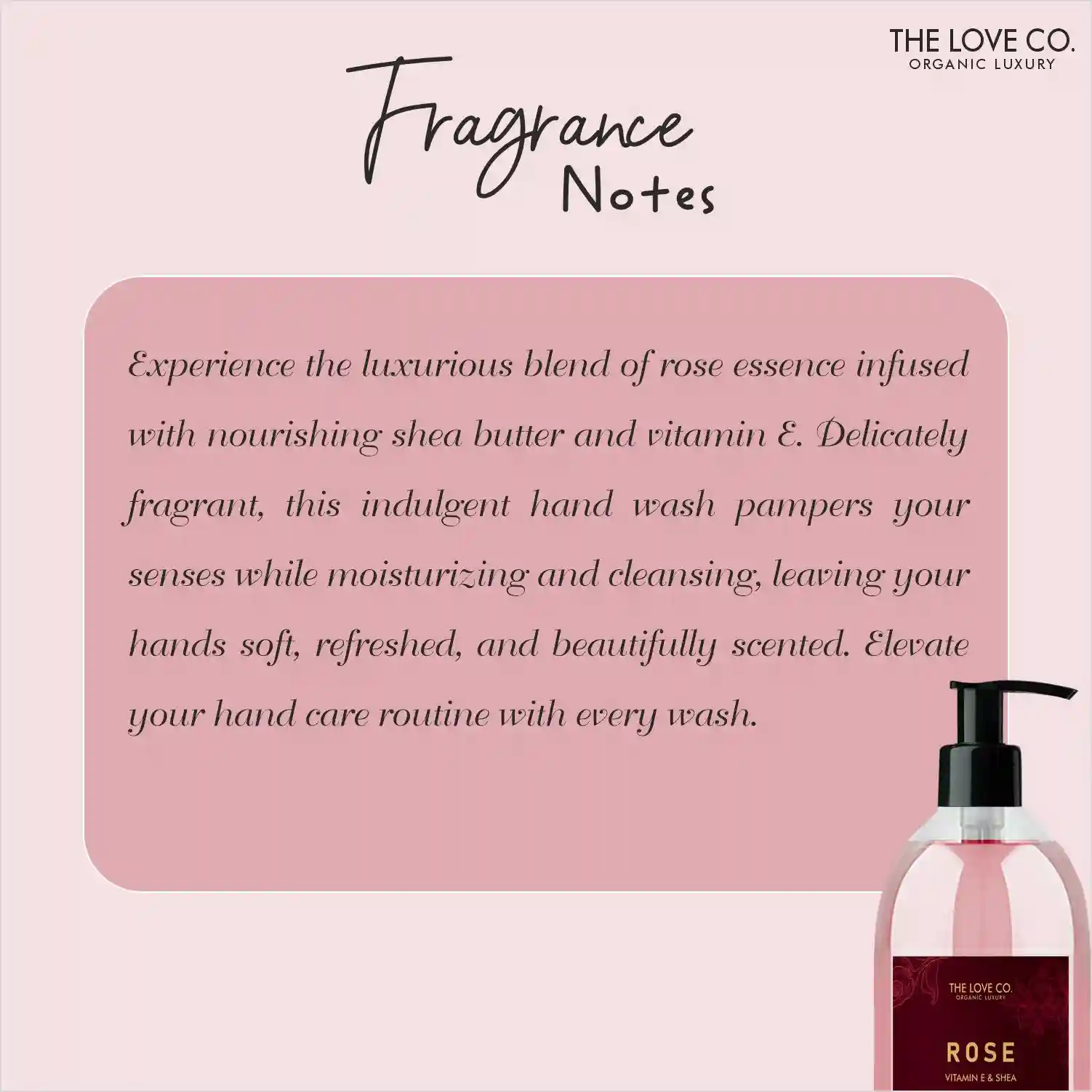 THE LOVE CO. Rose Hand Wash For Moisturized Hand - 300ml