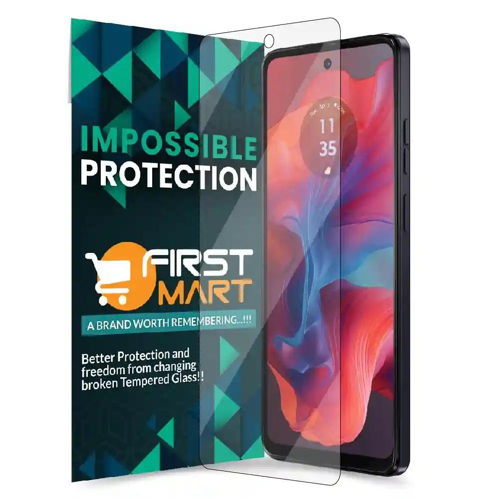 FIRST MART Screen Protector for Motorola G04 5G Impossible Fiber Case Friendly Screen Protection & Installation Kit (Crystal Clear)