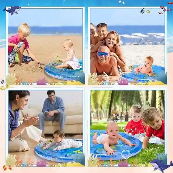 Ji and Ja Infant Toy Gift Activity Play Mat Baby Toddlers Inflatable Water Floor Mat Children Growth Activity Tool