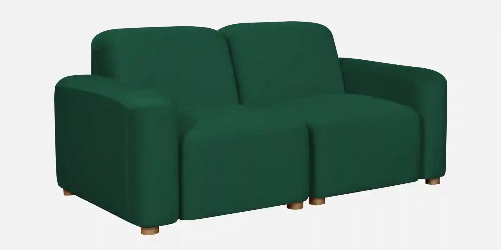 Pine Wood Polyester Fabric Teal Green -2-Seater Sofa