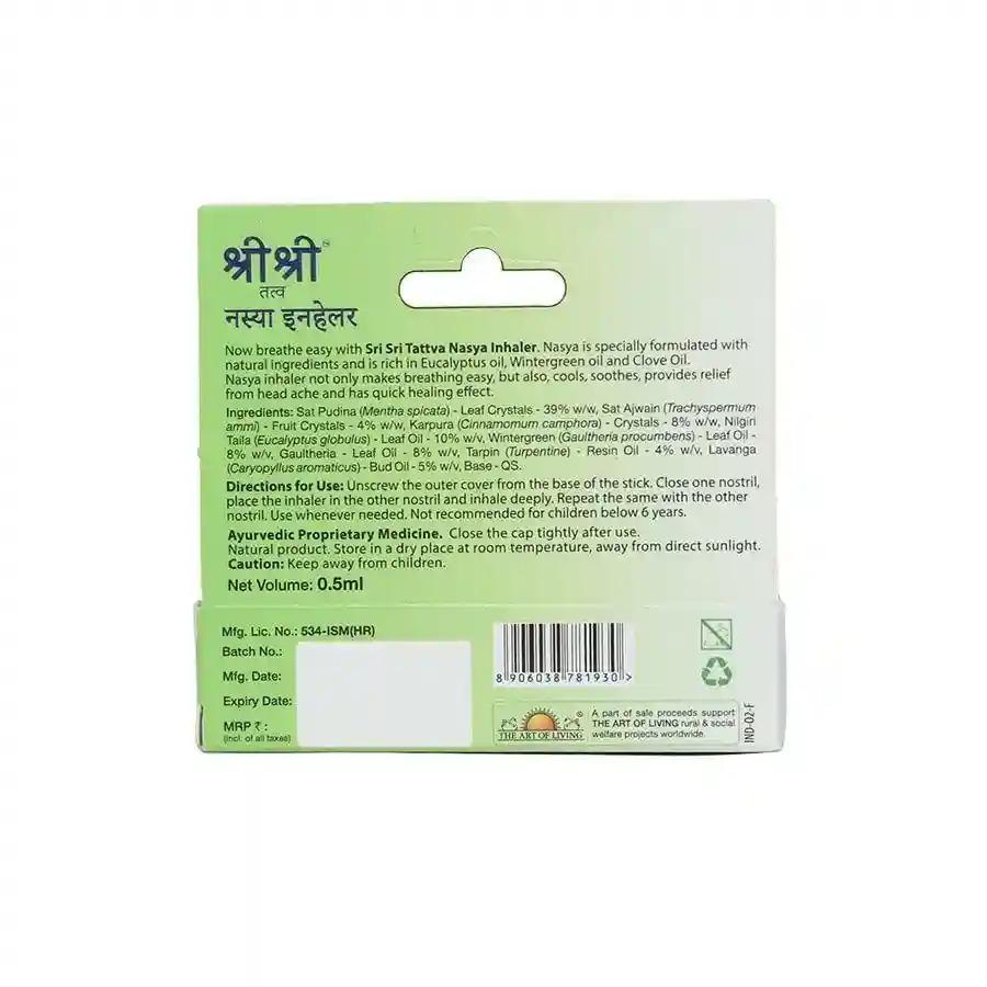 Sri Sri Tattva Nasya Inhaler - Breathe Easy | Provides Instant Relief From Blocked Nose | 0.5 Ml