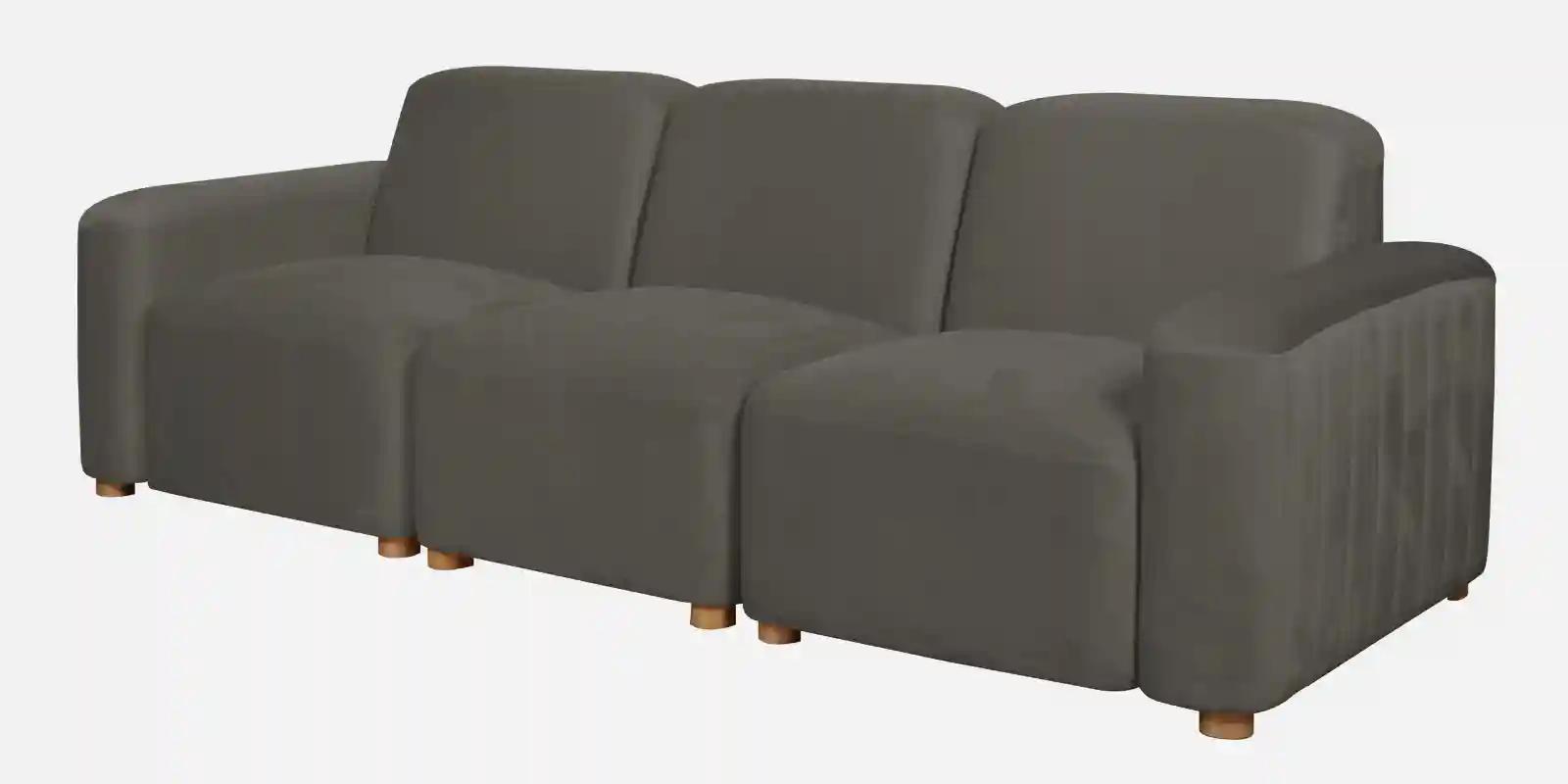 Pine Wood Polyester Fabric 3-Seater Sofa in Grey