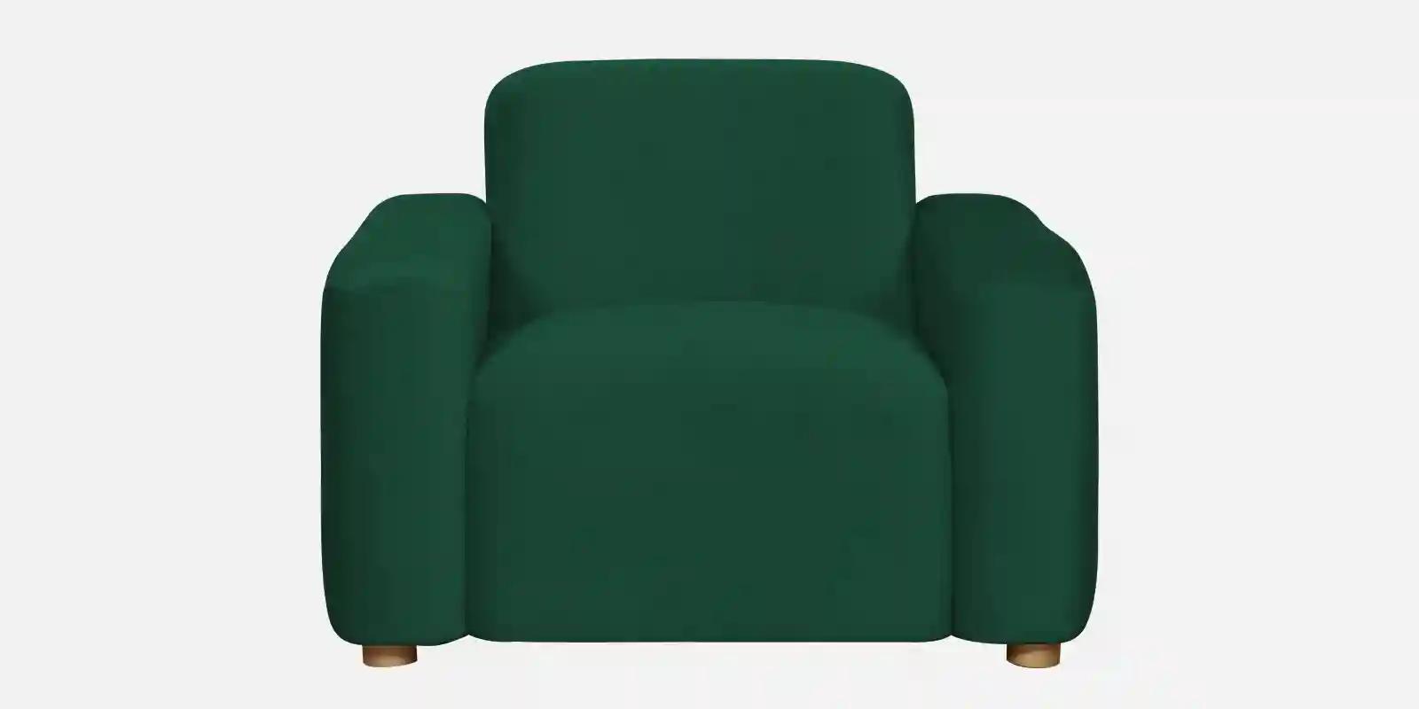 Pine Wood Polyester Fabric Teal Green -1-Seater Sofa