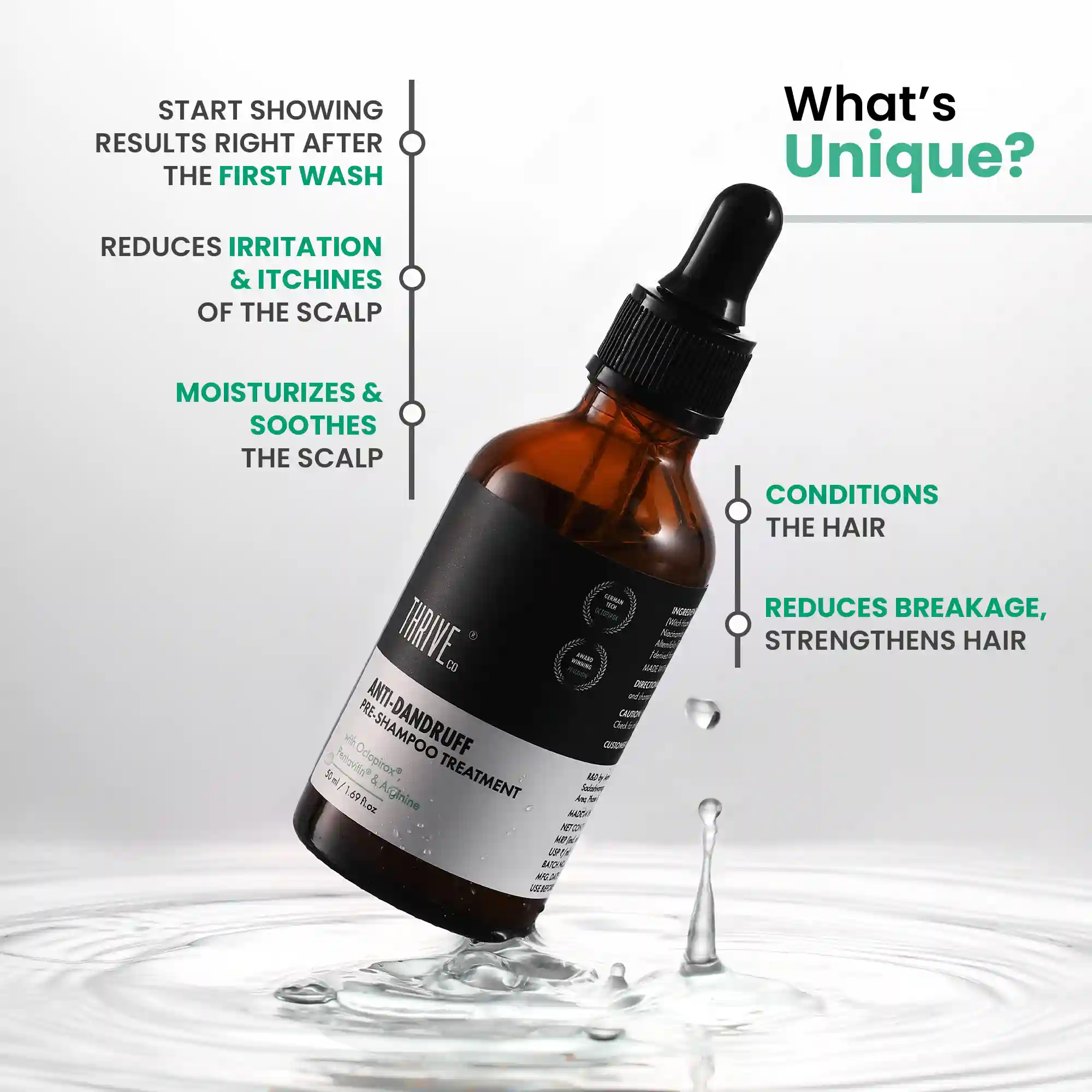 ThriveCo 'Less Dandruff, More Hair' Kit: Hair Growth Serum + Anti-Dandruff Pre-Shampoo Lotion