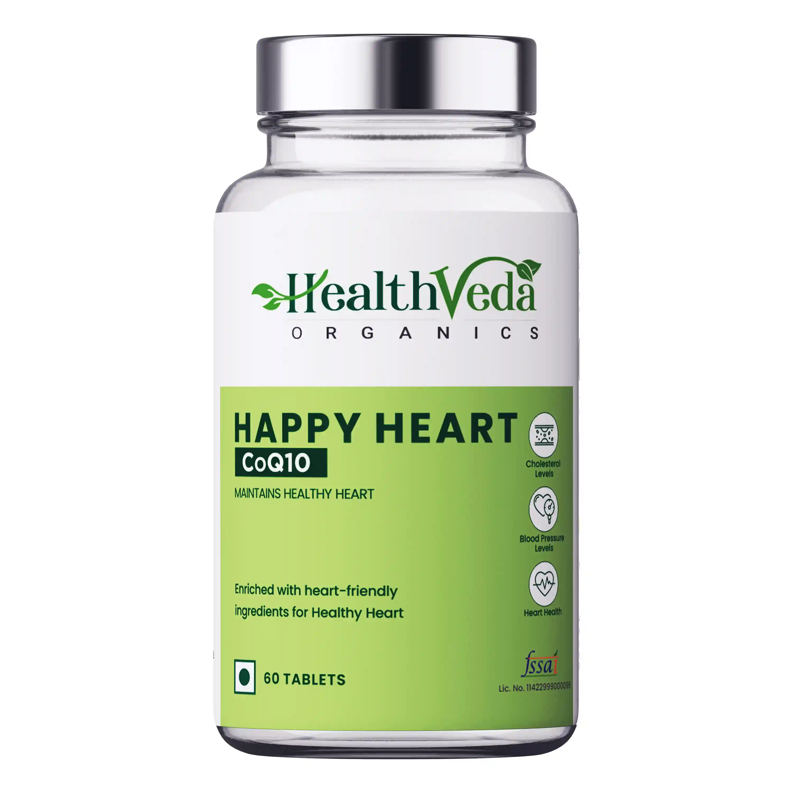 Health Veda Organics Coq10 (Coenzyme) Supplement for Good Heart Health, 60 Veg Capsules