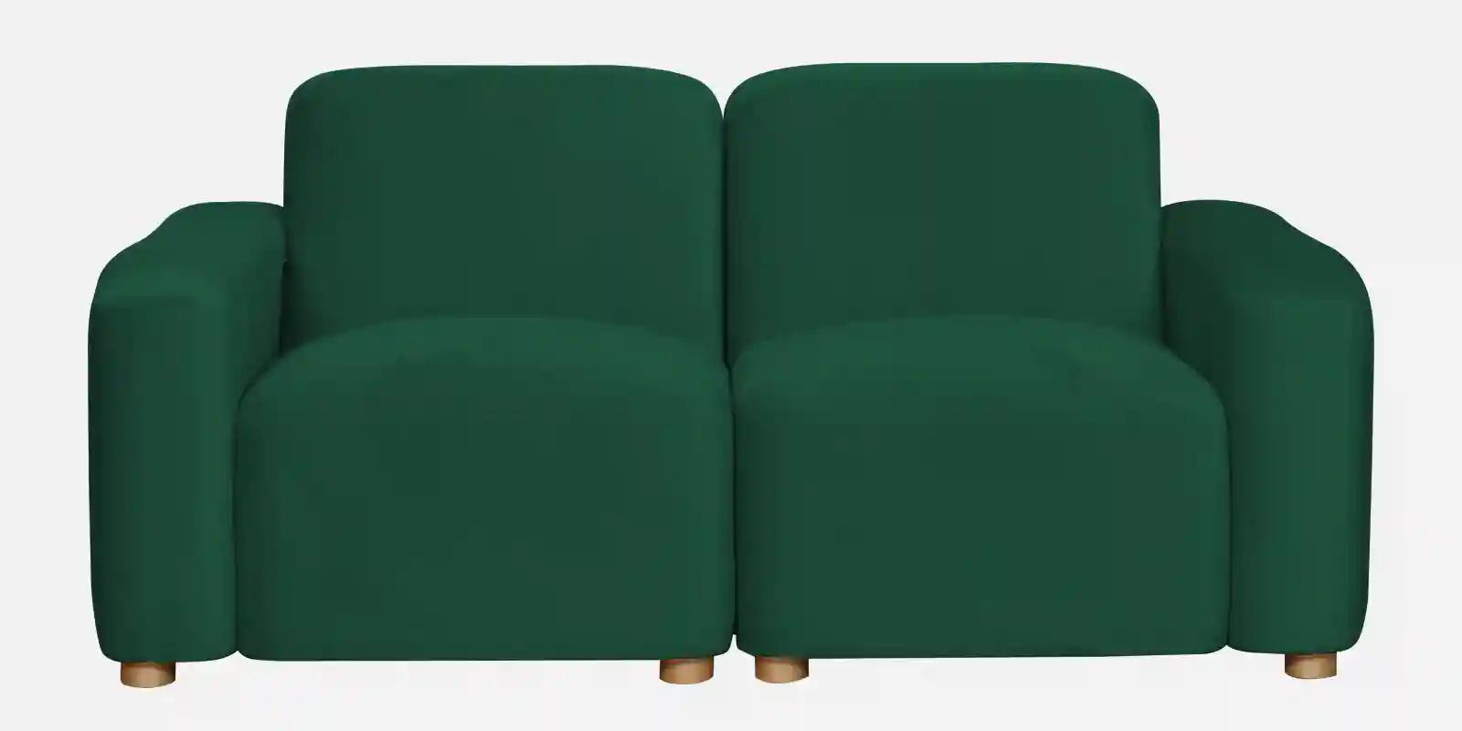 Pine Wood Polyester Fabric Teal Green -2-Seater Sofa