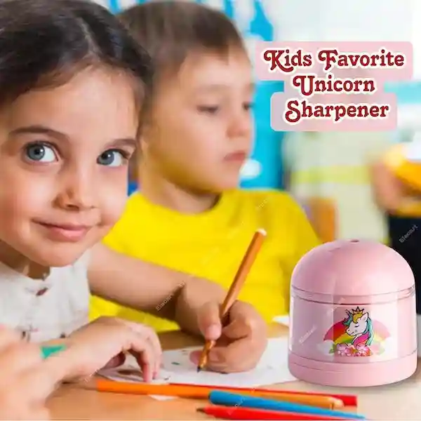 ELECART Unicorn Electric Pencil Sharpener Automatic Battery Operated Compact Colored Desktop Pencil Sharpener for 6-8mm Pencils