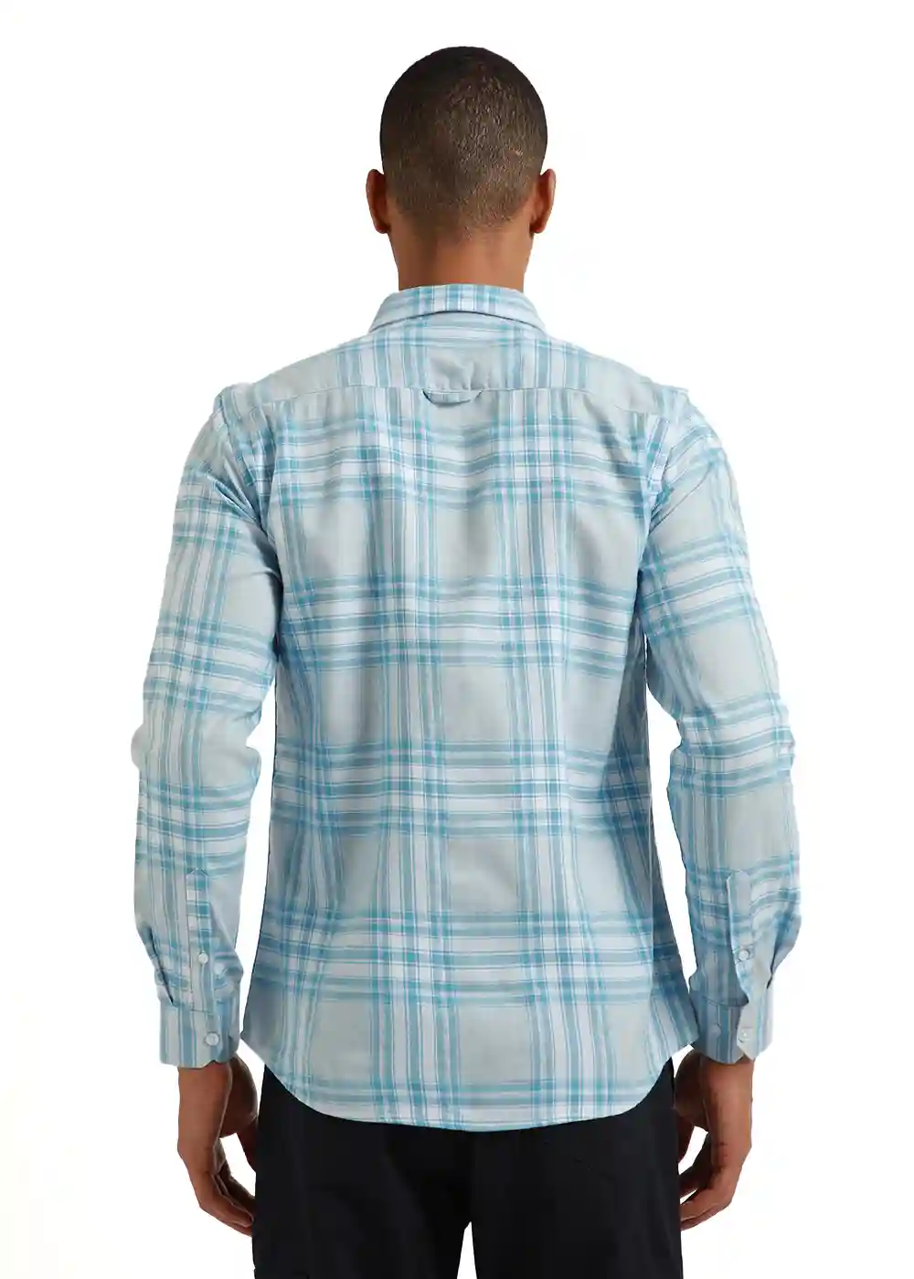 Banana Club Melange Air Blue Check Shirt- (Small)