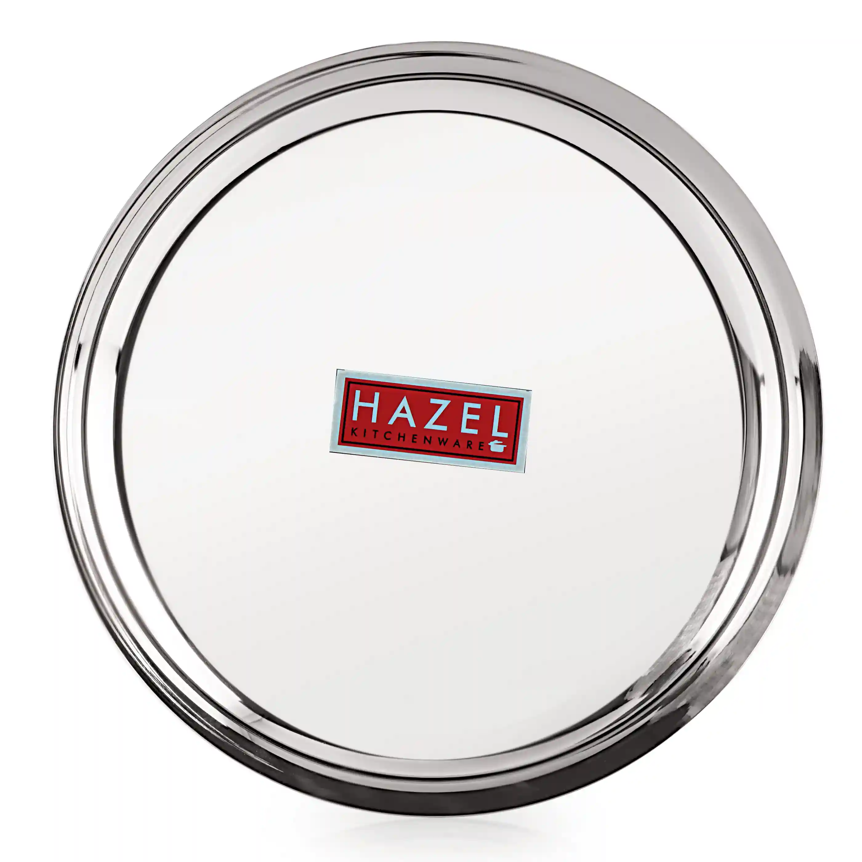 HAZEL Steel Plates for Lunch |Plates Set Steel for Dinner | Steel Dinner Plates Set, 26.8 cm, Set of 2