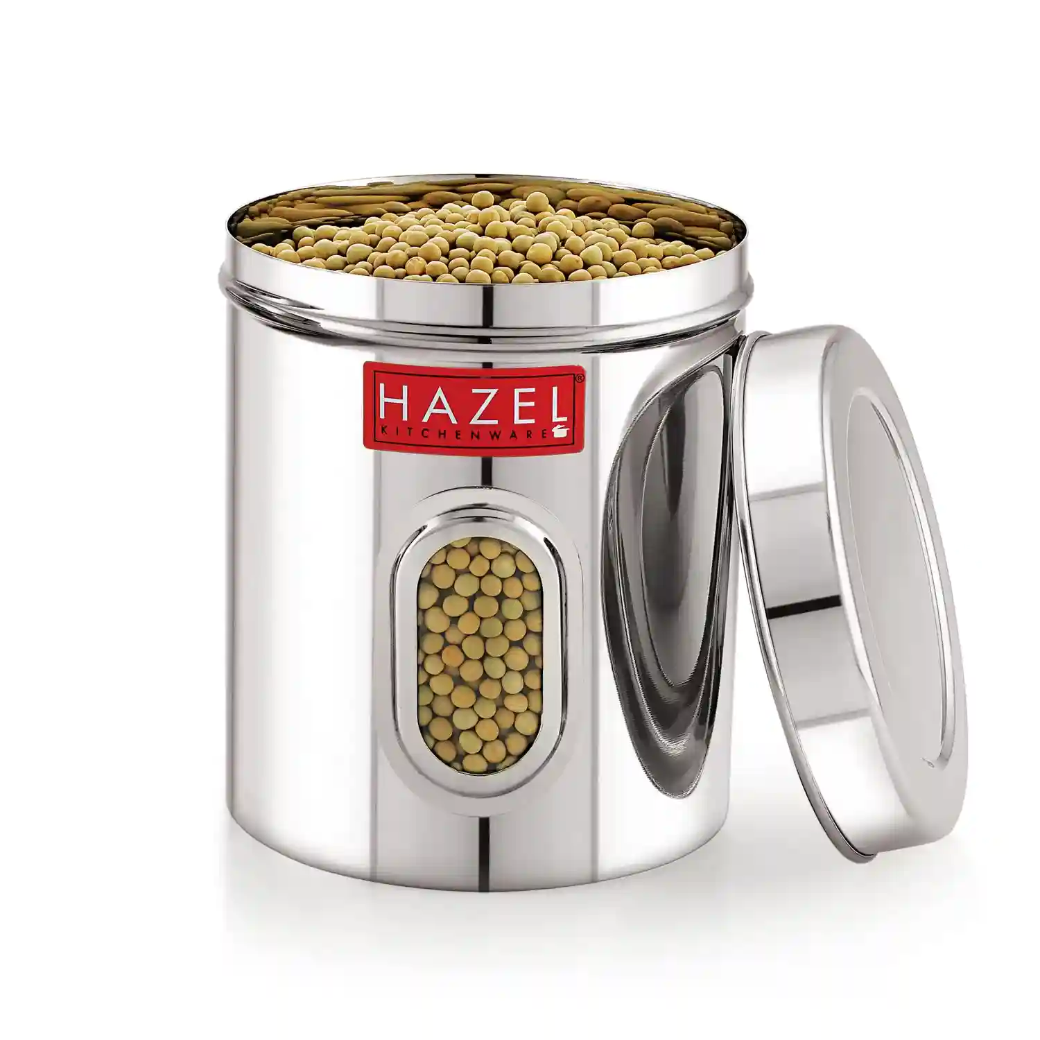 HAZEL Steel Kitchen Storage Containers | Tranparent Air Tight Containers for Storage, 1000 ML, Set of 2