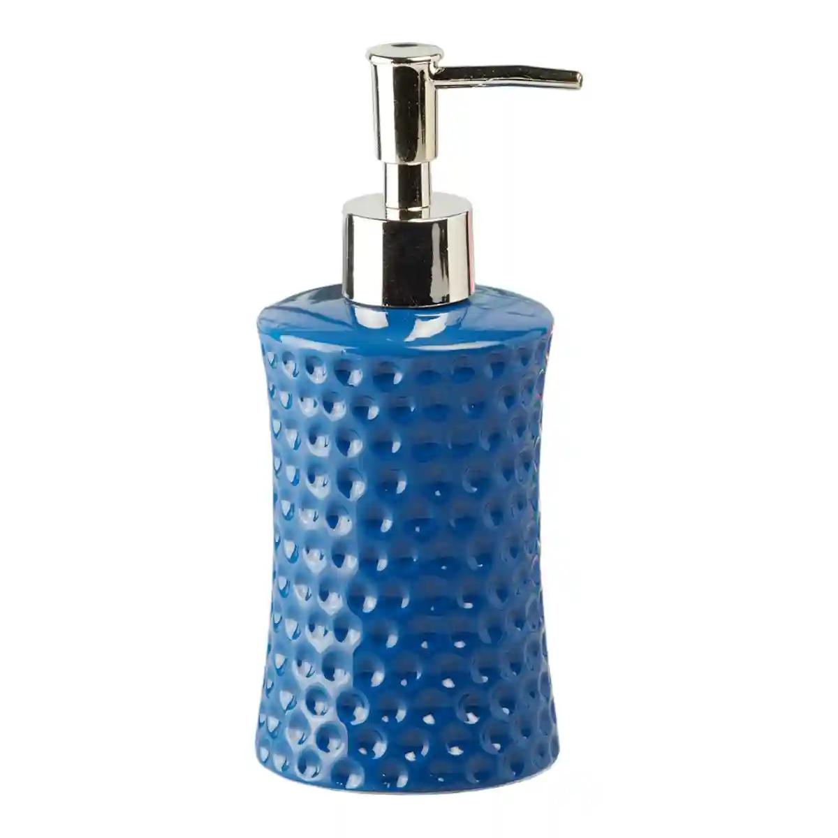 Kookee Ceramic Soap Dispenser for Bathroom handwash, refillable pump bottle for Kitchen hand wash basin, Set of 2 - Blue (8038)