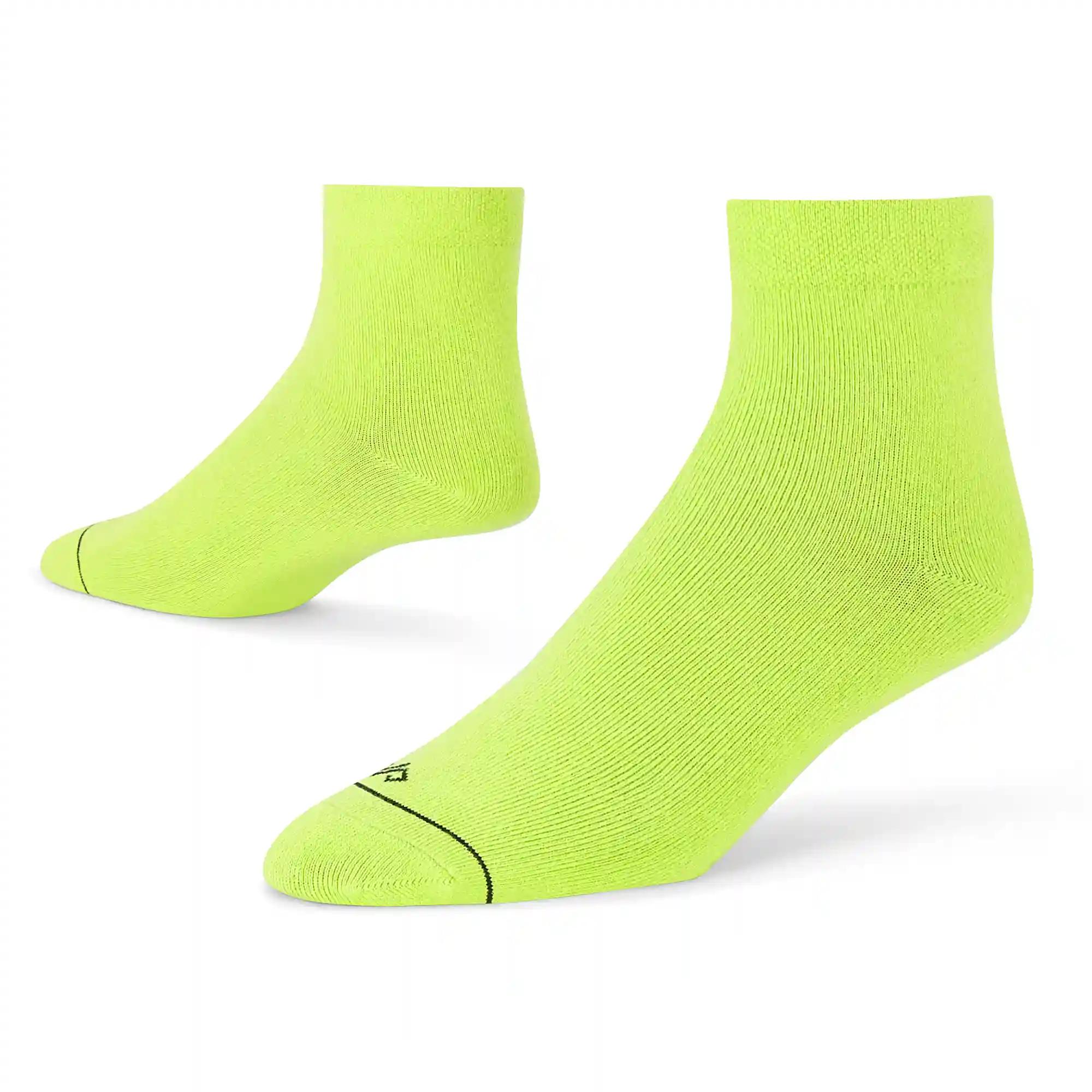 DYNAMOCKS Men Combed Cotton Ankle Length Socks (Pack of 1) (Neon Green, Free Size)