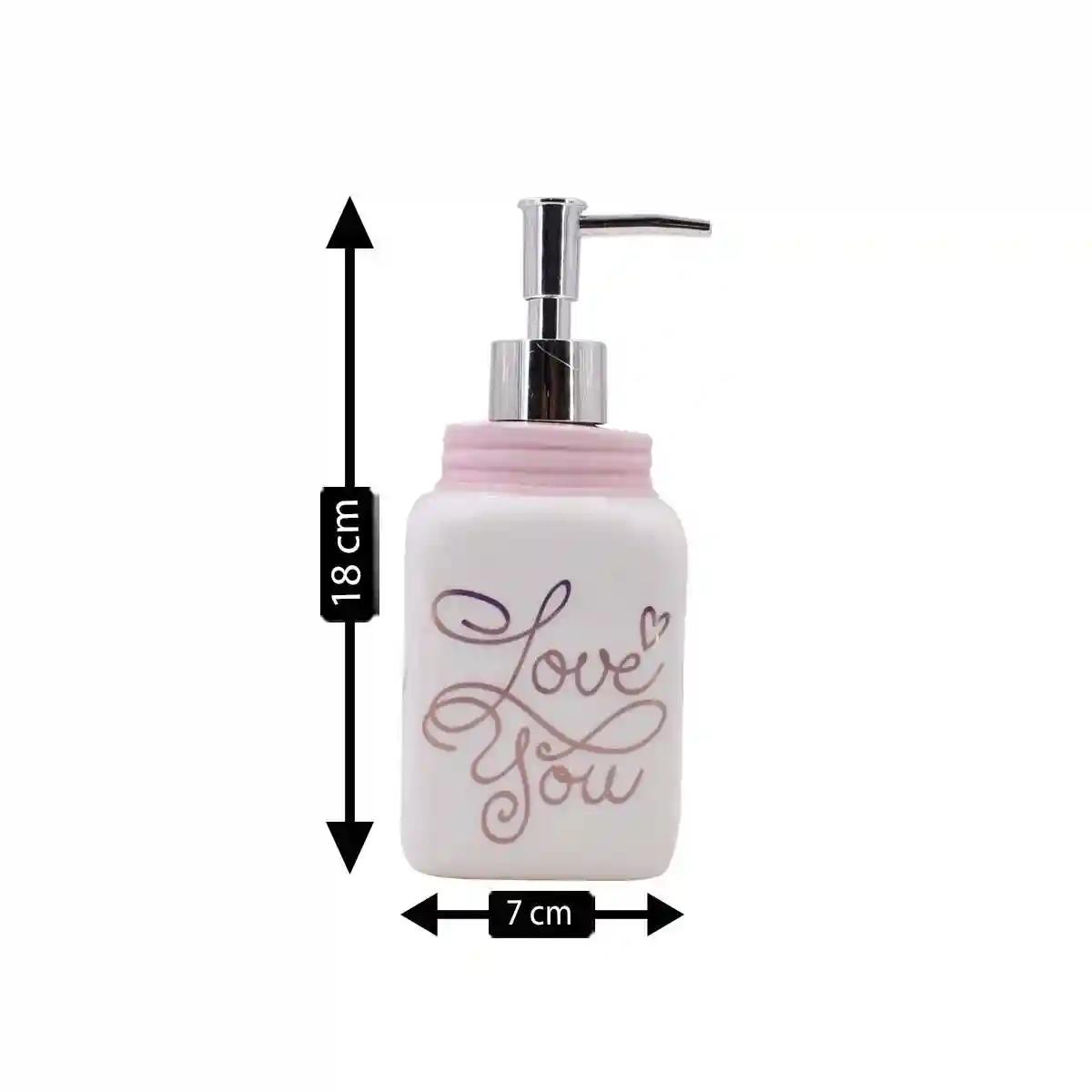 Kookee Ceramic Soap Dispenser for Bathroom handwash, refillable pump bottle for Kitchen hand wash basin, Set of 2 - Off-White (9652)