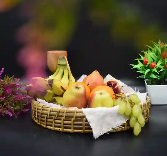 Cane Round Serving Trays