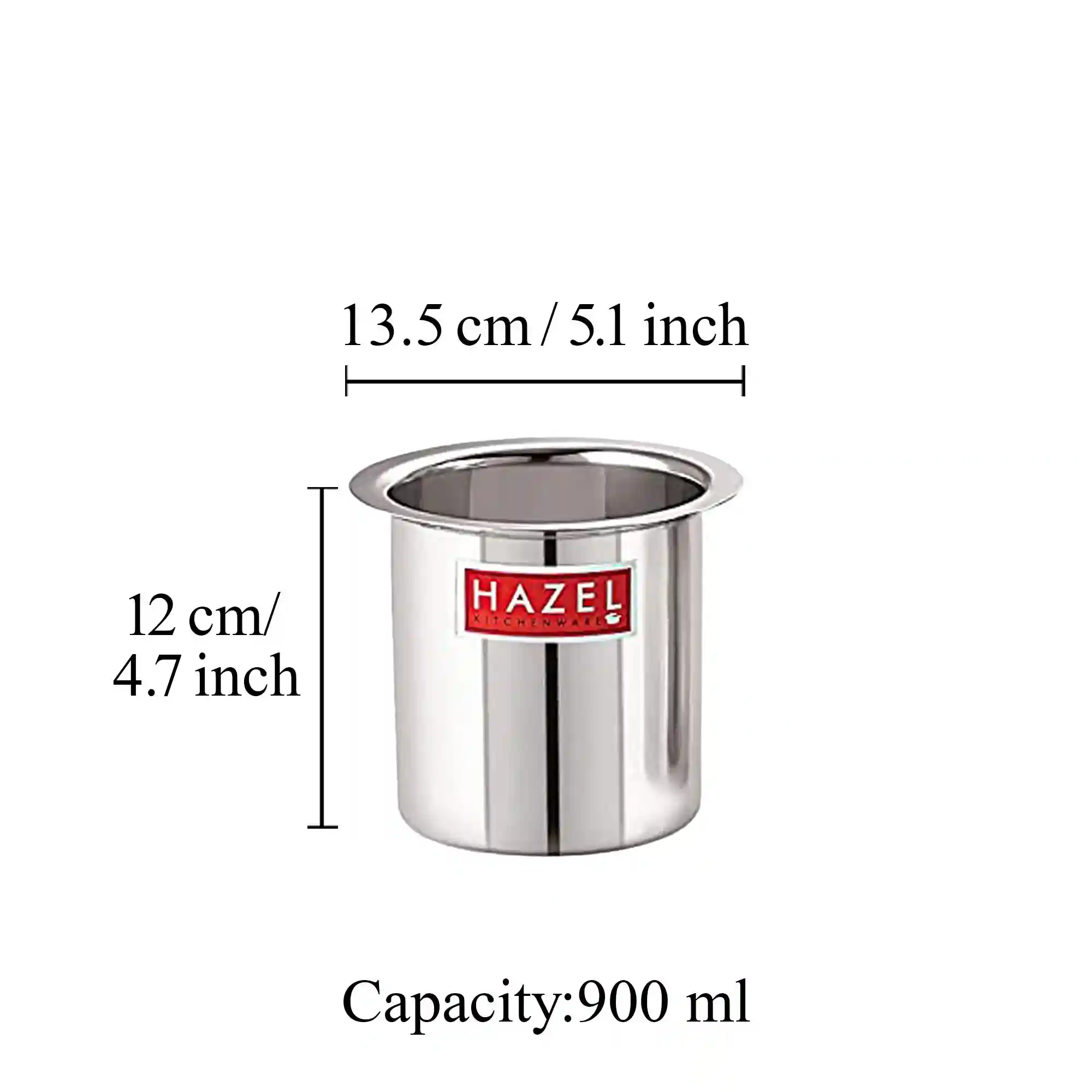 HAZEL Steel Milk Pot with Lid |Stainless Steel Milk Boiler Container | Milk Boiling Vessel Gunj for Kitchen, 900 ml