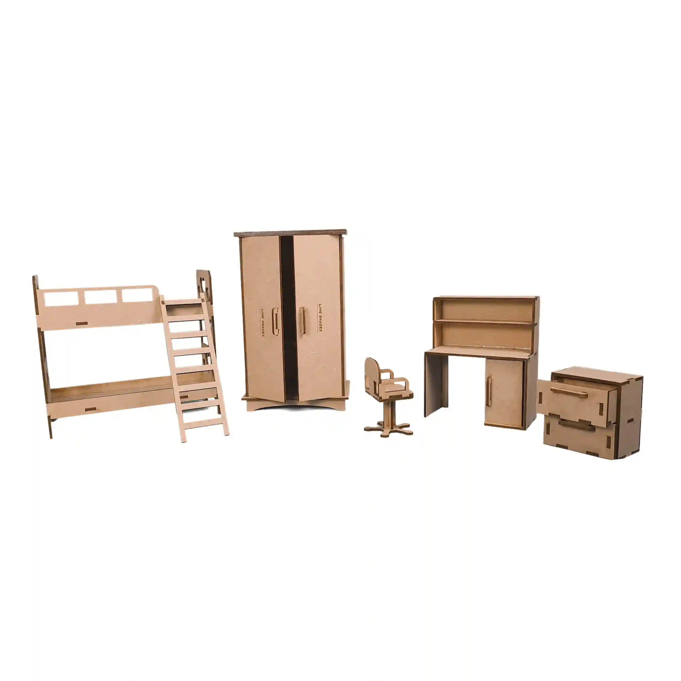 Miniature furniture kids/childrens room set (05 miniatures) for dollhouse