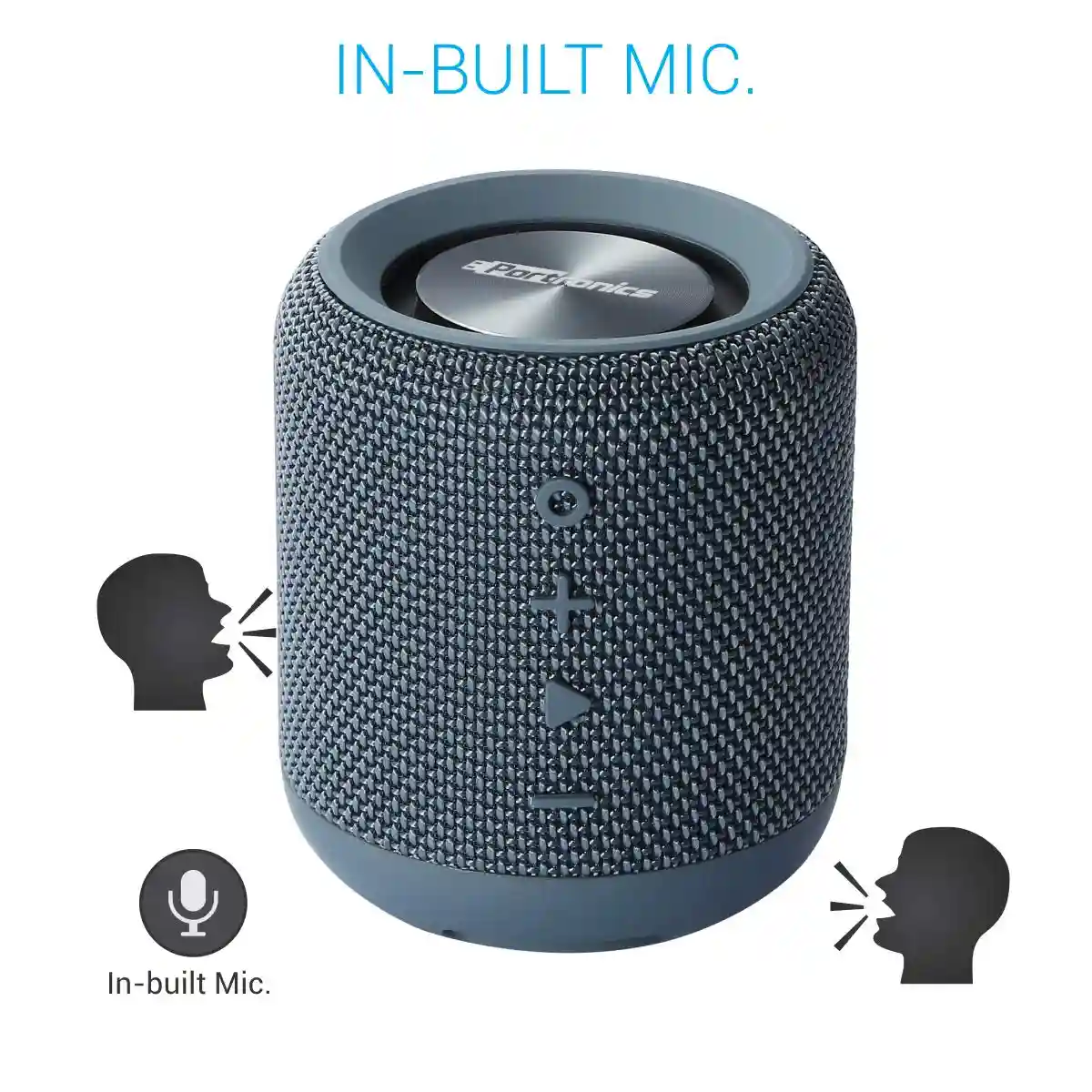 Portronics SoundDrum 10W Portable Bluetooth Stereo Speaker with Powerful Bass, 3.5mm AUX, USB Music, In-Built Mic, In-Built FM, 6-7 Hrs Playtime(Blue)