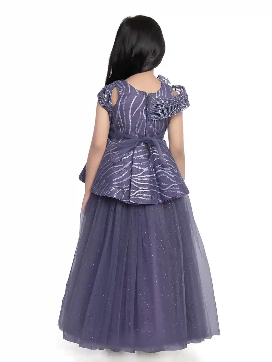 Betty Lilac Colored Net Fabric Stitched Gown - 5-6 Yrs