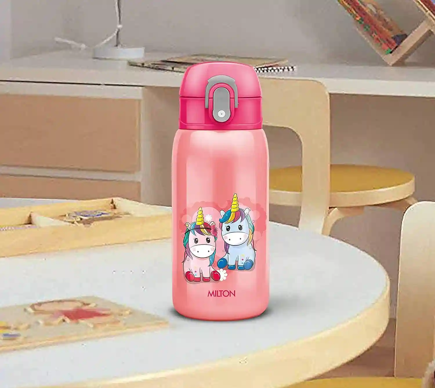 Milton Jolly Thermosteel Sipper Water Bottle (300 ml, Pink)