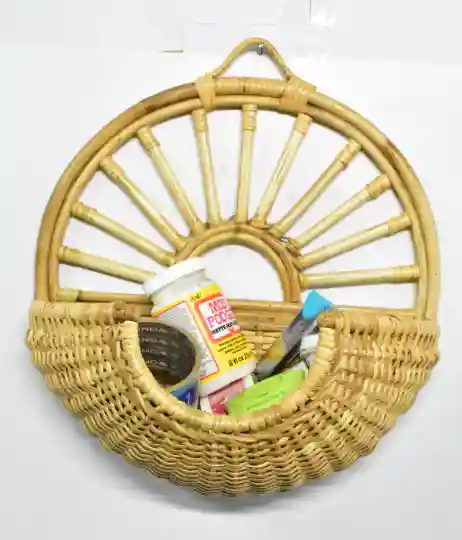Cane Crafted Rising Sun Basket for Extra Storage