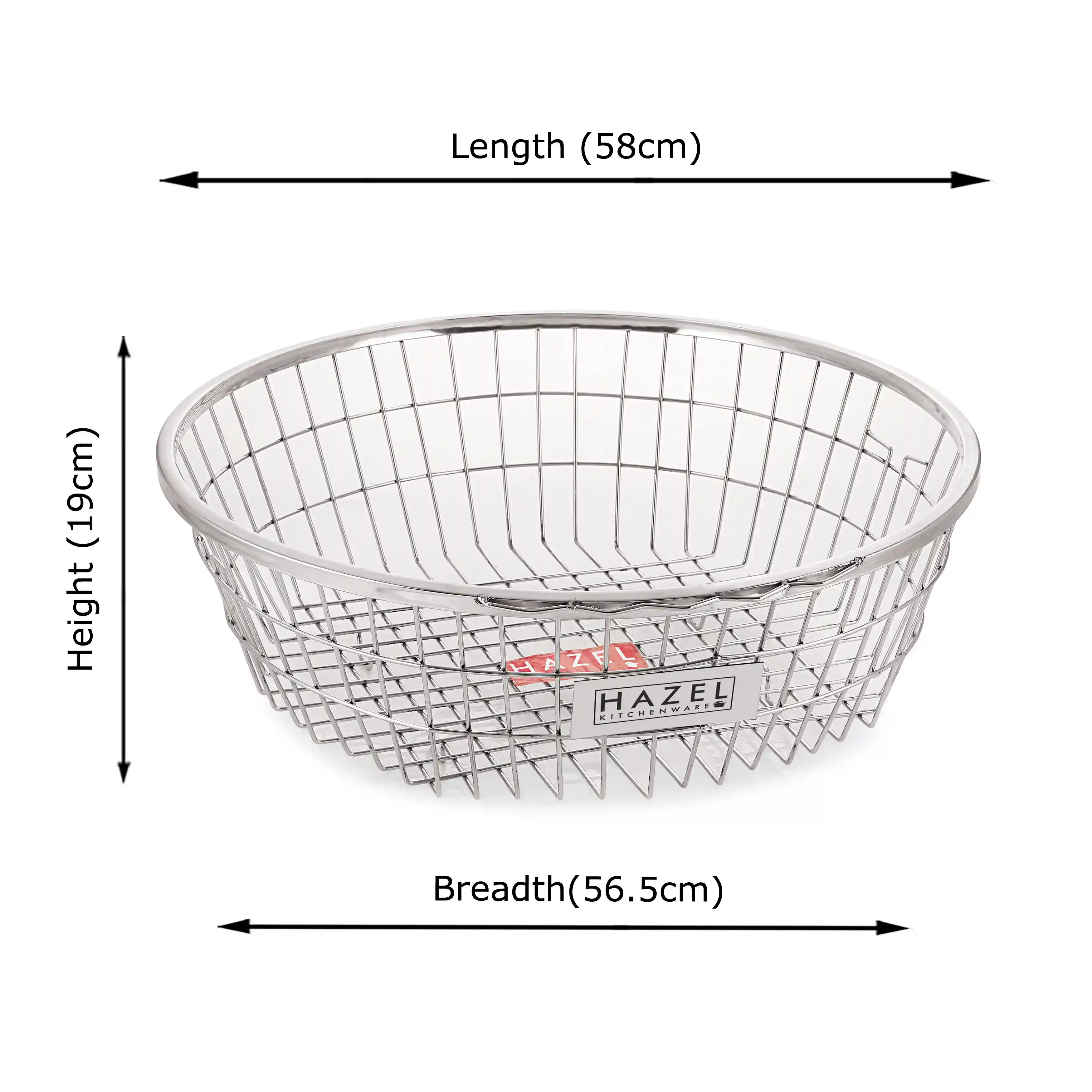 HAZEL Stainless Steel Kitchen Racks I Large Size Utensils Rack for Kitchen I Round Dish Drainer Basket for Kitchen, Silver I Daily Use Kitchen Storage Rack