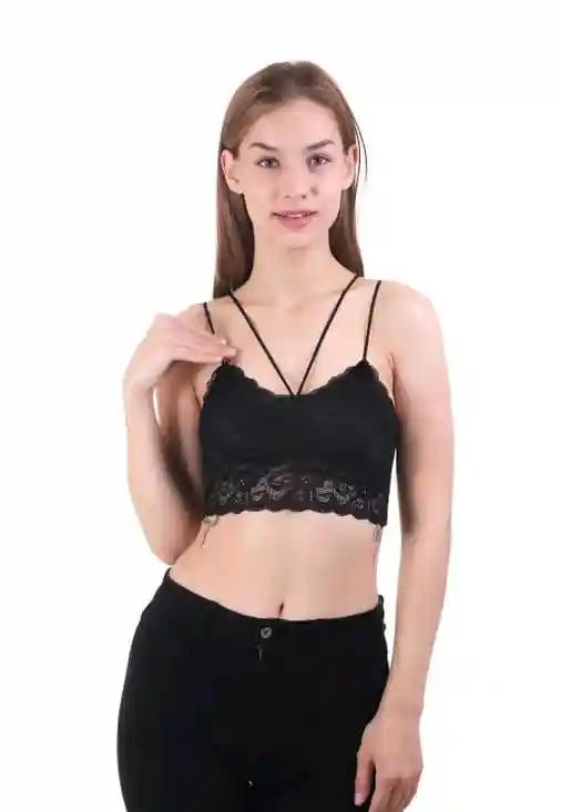 Fancy Lace Bra - Black (Size - 28)