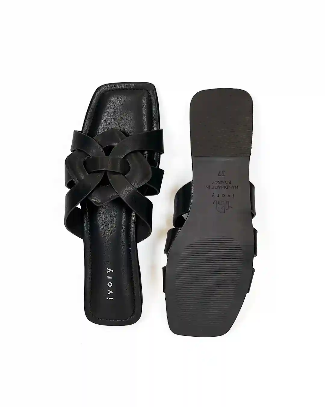 Sabrina Black Flats For Women (Size - 35)