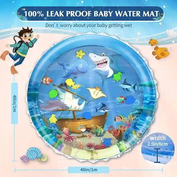 Ji and Ja Infant Toy Gift Activity Play Mat Baby Toddlers Inflatable Water Floor Mat Children Growth Activity Tool