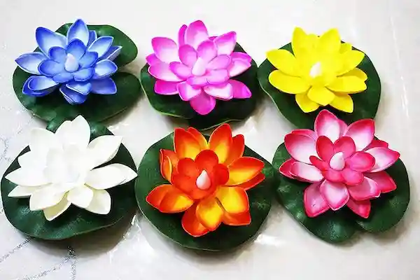 Kunya Lotus LED Flameless Floating Candle Waterproof Battery Operated for Pool, Glass Bowl Diwali Decoration for Home Decor