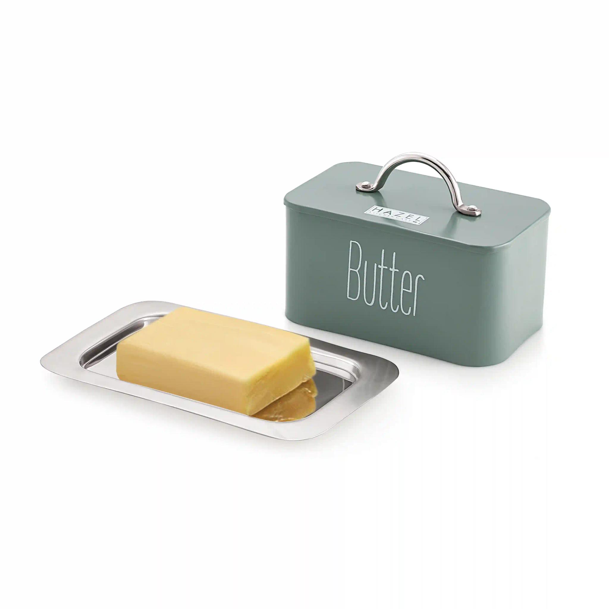 HAZEL Butter Box Container with Handle Lid | Butter Dish with Cover | Butter Storage Box for Storing 500 Gram Butter, Food Grade Material