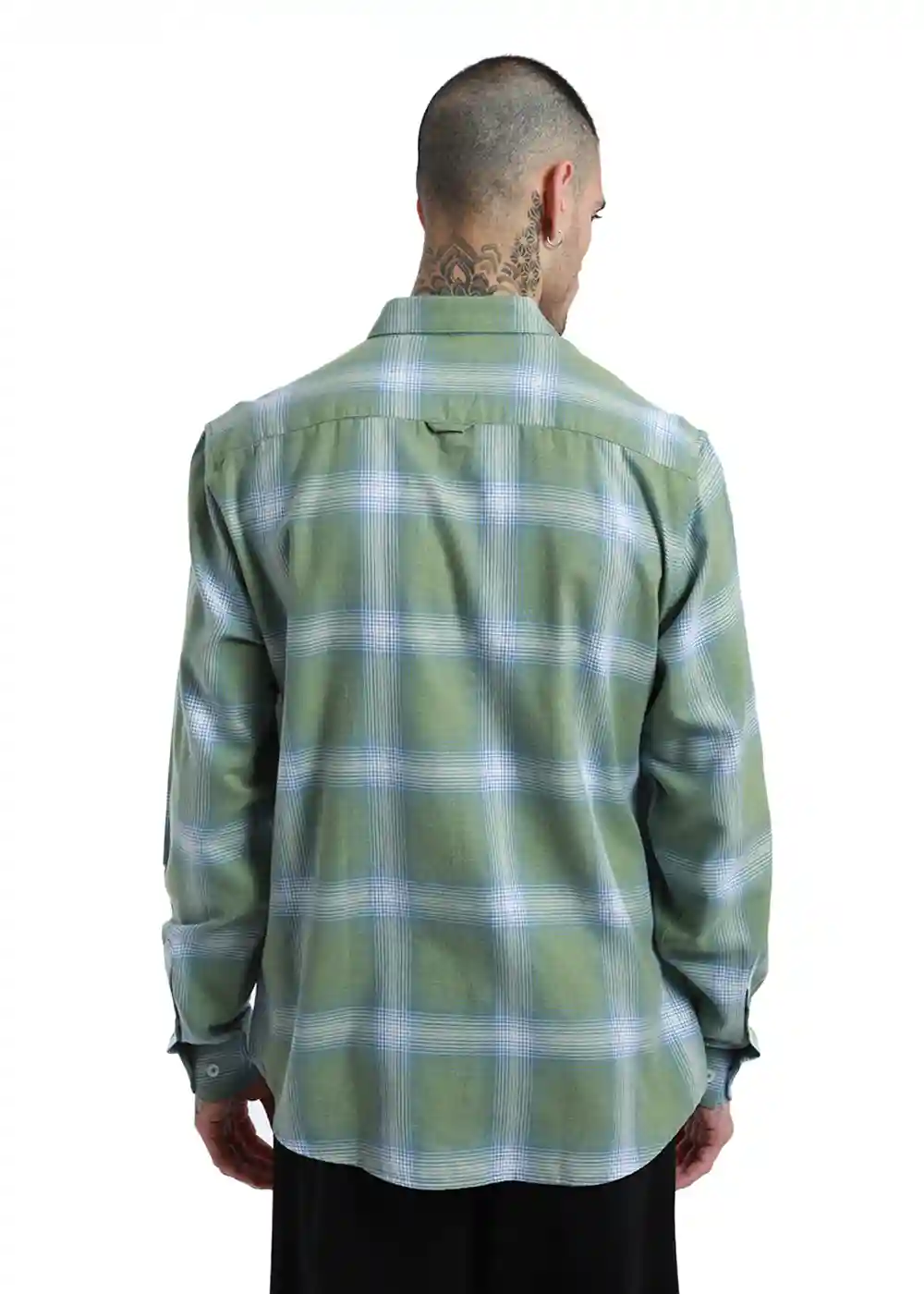 Banana Club Melange Check Sage Green Shirt- (Small)