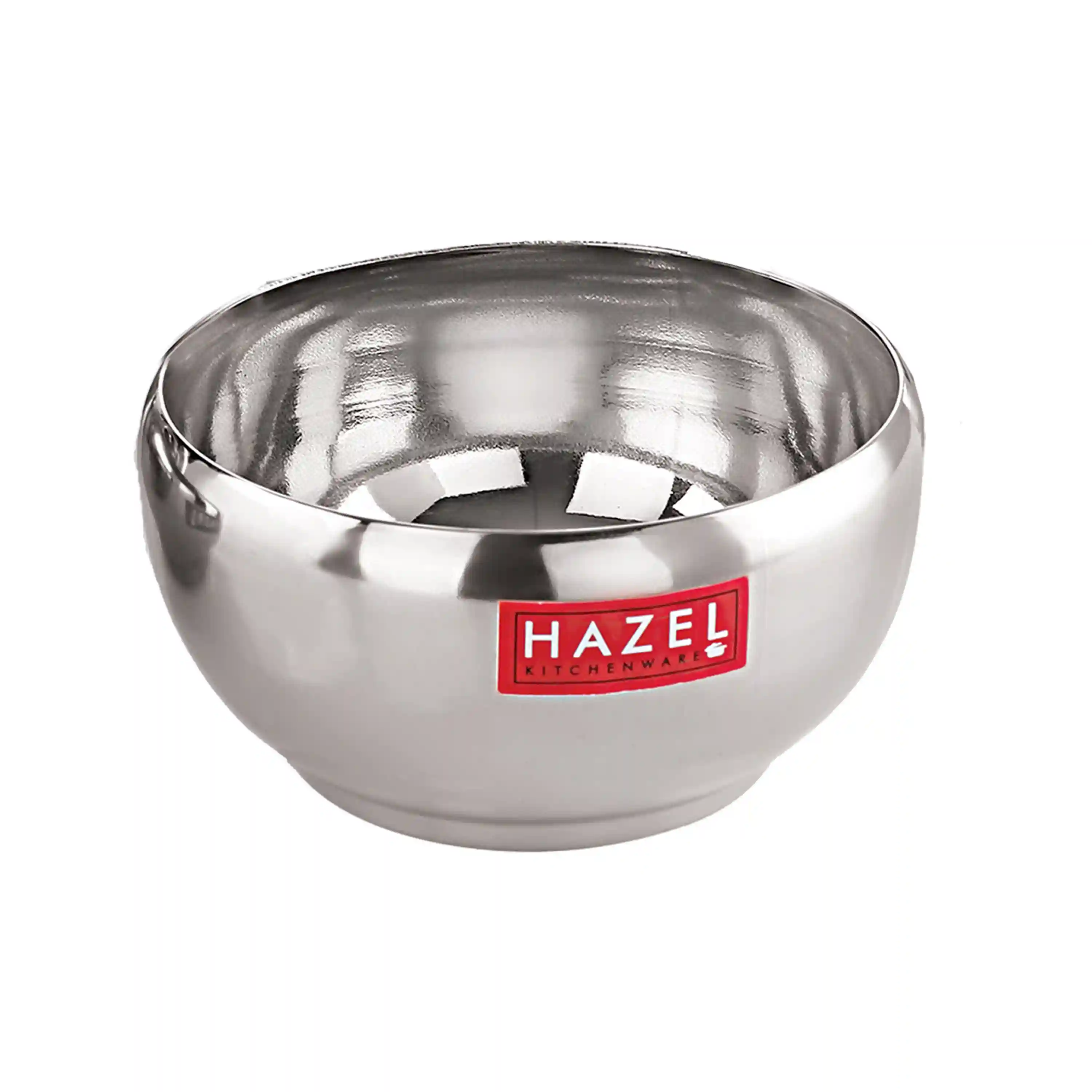 HAZEL Serving Bowl Set of 2 | Stainless Steel Bowl for Dessert, Cereal, Smoothie | Steel Katori Set of 2 | 100 ml Each, Silver
