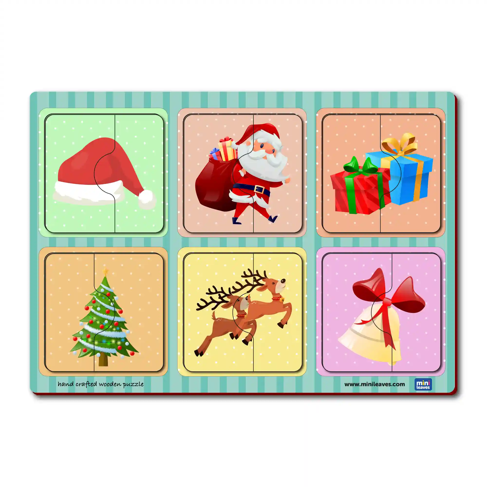 Mini Leaves 2 Piece Christmas Jigsaw Puzzle