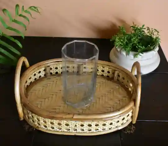 Rattan Oval Gifting Tray